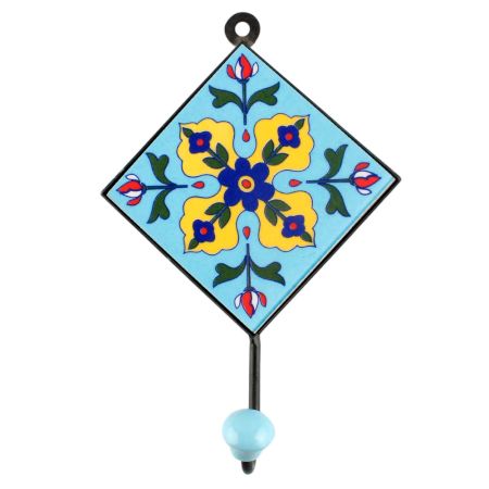 Yellow Flower Ceramic Tile Hook